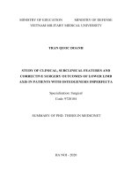 Nghiên cứu đặc điểm lâm sàng, cận lâm sàng và kết quả phẫu thuật chỉnh trục xương chi dưới ở bệnh nhân tạo xương bất toàn tt tiếng anh 