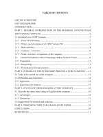 INTERNSHIP REPORT AVM vietnam joint stock company 