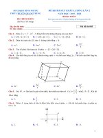 Đề KSCL toán 12 lần 2 năm 2019 – 2020 trường chuyên quang trung – bình phước 