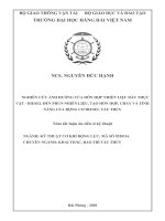 Nghiên cứu ảnh hưởng của hỗn hợp nhiên liệu dầu thực vật   diesel đến phun nhiên liệu, tạo hỗn hợp, cháy và tính năng của động cơ diesel tàu thuỷ tt 