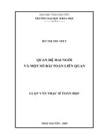 (Luận văn thạc sĩ) Quan hệ hai ngôi và một số bài toán liên quan
