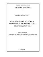 ĐÁNH GIÁ HIỆU QUẢ VIỆC SỬ DỤNG HÌNH THỨC DẠY HỌC THEO DỰ ÁN TẠI TRƯỜNG MẦM NON VSK
