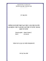 Chính sách hỗ trợ tạo việc làm cho người lao động việt nam đi làm việc ở nước ngoài khi về nước tt 