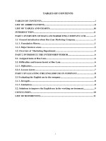 INTERNSHIP REPORT Bao lam marketing company LTD 