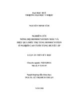 Nghiên cứu nồng độ homocystein máu và hiệu quả điều trị tăng homocystein ở người cao tuổi tăng huyết áp 