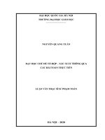 Dạy học chủ đề tổ hợp   xác suất thông qua các bài toán thực tiễn 