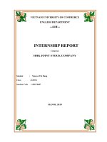 INTERNSHIP REPORT HHK JOINT STOCK COMPANY 