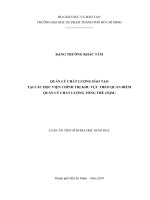 Quản lý chất lượng đào tạo tại các học viện chính trị khu vực theo quan điểm quản lý chất lượng tổng thể (TQM) 