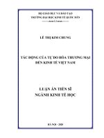 Tác động của tự do hóa thương mại đến kinh tế việt nam 