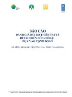 BÁO CÁO ĐÁNH GIÁ RỦI RO THIÊN TAI VÀ RỦI RO BIẾN ĐỔI KHÍ HẬU DỰA VÀO CỘNG ĐỒNG XÃ BÌNH MINH, HUYỆN TĨNH GIA, TỈNH THANH HÓA