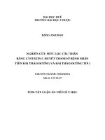 Nghiên cứu mức lọc cầu thận bằng cystatin C huyết thanh ở bệnh nhân tiền đái tháo đường và đái tháo đường típ 2 (TT)