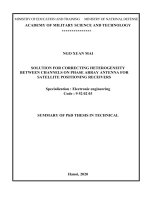 Giải pháp sửa lỗi không đồng nhất giữa các kênh trên anten mạng pha cho máy thu định vị bằng vệ tinh tt tiếng anh 