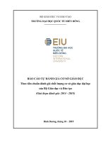 BÁO CÁO TỰ ĐÁNH GIÁ CƠ SỞ GIÁO DỤC Theo tiêu chuẩn đánh giá chất lượng cơ sở giáo dục đại học của Bộ Giáo dục và Đào tạo