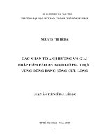 Các nhân tố ảnh hưởng và giải pháp đảm bảo an ninh lương thực vùng đồng bằng sông cửu long 