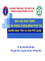 BÁO CÁO HOẠT ĐỘNG DỰ ÁN PHÒNG CHỐNG BỆNH PHỔI TẮC NGHẼN MẠN TÍNH VÀ HEN PHẾ QUẢN