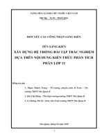 skkn xây dựng hệ thống bài tập trắc nghiệm dựa trên nội dung kiến thức phần tích phân lớp 12 