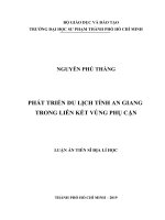 Phát triển du lịch tỉnh an giang trong liên kết vùng phụ cận 