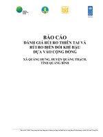 BÁO CÁO ĐÁNH GIÁ RỦI RO THIÊN TAI VÀ RỦI RO BIẾN ĐỔI KHÍ HẬU DỰA VÀO CỘNG ĐỒNG XÃ QUẢNG HƯNG, HUYỆN QUẢNG TRẠCH, TỈNH QUẢNG BÌNH
