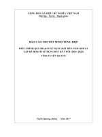 ĐIỀU CHỈNH QUY HOẠCH SỬ DỤNG ĐẤT ĐẾN NĂM 2020 VÀ LẬP KẾ HOẠCH SỬ DỤNG ĐẤT KỲ CUỐI (2016- 2020) TỈNH TUYÊN QUANG
