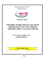 TÌM HIỂU NGHỆ THUẬT VẬN DỤNG THÀNH NGỮ, TỤC NGỮ TRONG “TRUYỆN KIỀU” CỦA NGUYỄN DU