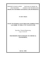 Nghiên cứu kết hợp phương pháp nội điện phân và phương pháp mảng sinh học lưu động a2o MBBR để xử lý nước thải nhiễm TNT tt tiếng anh 
