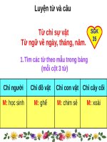 luyện từ và câu Từ chỉ sự vật Tiếng Việt lớp 2 Tuần 4