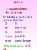 Luyện từ và câu Tên riêng Cách Viết hoa tên riêng Câu kiểu ai là gì 1 Chiếc bút mực Tiếng Việt lớp 2 Tuần 5