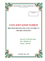 skkn BIỆN PHÁP rèn kĩ NĂNG làm văn MIÊU tả CHO học SINH lớp 4 