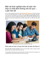 Một vài kinh nghiệm bảo vệ luận văn thạc sĩ nhất định không nên bỏ qua