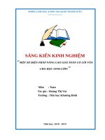 skkn một số BIỆN PHÁP NÂNG CAO GIẢI TOÁN có lời văn CHO học SINH lớp1 