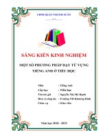 skkn một số PHƯƠNG PHÁP dạy từ VỰNG TIẾNG ANH ở TIỂU học 