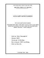 skkn TÍCH hợp KIẾN THỨC LIÊN môn vào dạy bài 12 đặc điểm, TÍNH CHẤT, kĩ THUẬT sử DỤNG một số LOẠI PHÂN bón THÔNG THƯỜNG – CÔNG NGHỆ 10 