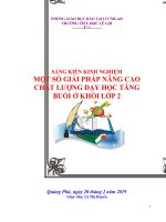 skkn một số GIẢI PHÁP NÂNG CAO CHẤT LƯỢNG dạy học TĂNG BUỔI ở KHỐI lớp 2 