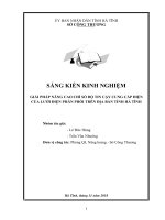 Giải pháp nâng cao chỉ số độ tin cậy cung cấp điện của lưới điện phân phối trên địa bàn tỉnh hà tĩnh 