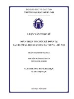 Hoàn thiện tổ chức kế toán tại bảo hiểm xã hội quận hai bà trưng   hà nội  