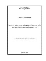 luận văn: Quản lý hoạt động giảng dạy của giảng viên Trường Sĩ quan Lục quân 1 hiện nay