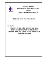 TỔ CHỨC THỰC HIỆN NGHIỆP VỤ GIAO NHẬN HÀNG NHẬP KHẨU FCL BẰNG ĐƯỜNG BIỂN