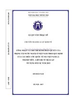 Công nhận và cho thi hành phán quyết của trọng tài nước ngoài ở việt nam theo quy định của các điều ước quốc tế mà việt nam là thành viên – liên hệ từ bộ luật tố tụng dân sự năm 2015  