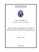 Pháp luật bảo vệ môi trường làng nghề từ thực tiễn huyện thường tín, thành phố hà nội  