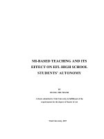 MIbased teaching and its effects on EFL high school students autonomy