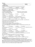 kiểm tra 1 tiết unit 1-2-3 lớp 11