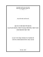 Quản lý rủi ro tín dụng tại ngân hàng TMCP ngoại thương việt nam chi nhánh việt trì 