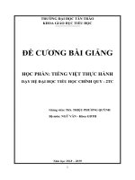 ĐỀ CƢƠNG BÀI GIẢNG HỌC PHẦN: TIẾNG VIỆT THỰC HÀNH