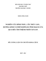 NGHIÊN CỨU HÌNH THÁI , CẤU TRÚC GAN , ĐƯỜNG KÍNH VÀ PHỔ DOPPLER TĨNH MẠCH CỬA QUA SIÊU ÂM Ở BỆNH NHÂN XƠ GAN