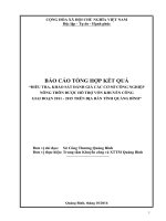 ĐIỀU TRA, KHẢO SÁT ĐÁNH GIÁ CÁC CƠ SỞ CÔNG NGHIỆP NÔNG THÔN ĐƯỢC HỖ TRỢ VỐN KHUYẾN CÔNG GIAI ĐOẠN 2011  2015 TRÊN ĐỊA BÀN TỈNH QUẢNG BÌNH