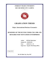 REMEDIES OF THE BUYER UNDER CISG 1980 AND REMARKS FOR VIETNAMESE ENTERPRISES