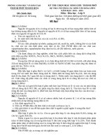 Đề và đáp án thi học sinh giỏi hóa 9 tỉnh thành phố thanh hóa