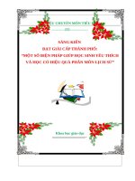 SÁNG KIẾN  ĐẠT GIẢI CẤP THÀNH PHỐ: “MỘT SỐ BIỆN PHÁP GIÚP HỌC SINH YÊU THÍCH VÀ HỌC CÓ HIỆU QUẢ PHÂN MÔN LỊCH SỬ”