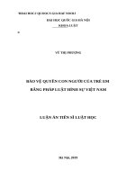 Bảo vệ quyền con người của trẻ em bằng pháp luật hình sự việt nam