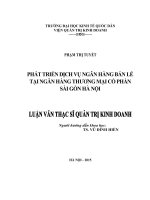 Luận văn thạc sỹ - Phát triển dịch vụ ngân hàng bán lẻ tại Ngân hàng Thương mại cổ phần Sài Gòn Hà Nội